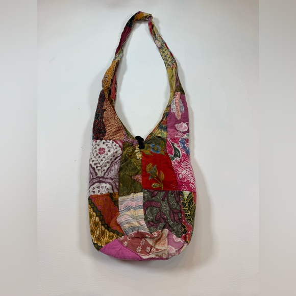 Source Unknown Handbags - Hobo bag patchwork crossbody fabric purse sling small tear (bin Z)